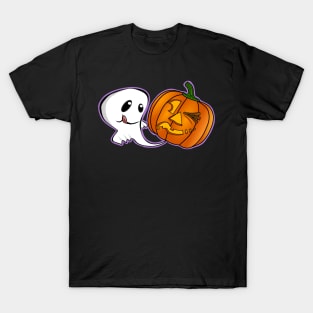 Funny Pumpkin Farting Kawaii Halloween Ghost T-Shirt